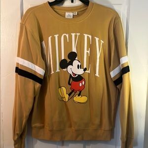 Disney Gold and White Mickey Mouse Sweatshirt